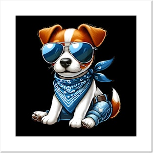 Funny Jack Russell Terrier with Sunglasses Posters and Art